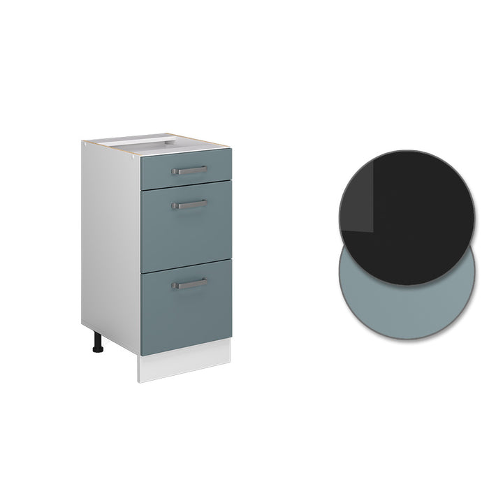 Vicco Base universale Grigio-blu 40 cm con cassetti, senza piano di lavoro