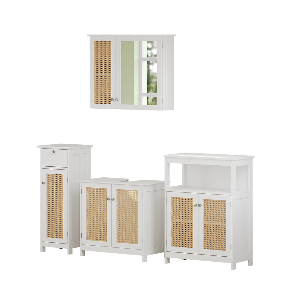 Vicco Set di mobili da bagno Bianco 4 pezzi, con armadio midi