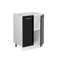 Vicco Base universale Nero lucido 60 cm con ante, senza piano di lavoro