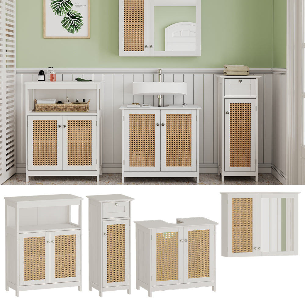 Vicco Set di mobili da bagno Bianco 4 pezzi, con armadio midi