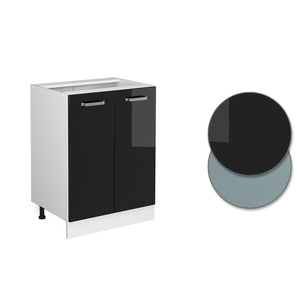 Vicco Mobiletto base cucina Nero lucido 60 cm senza piano di lavoro