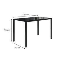 Vicco Tavolo da pranzo Nero 75 x 120 cm