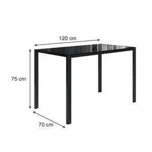 Vicco Tavolo da pranzo Nero 75 x 120 cm