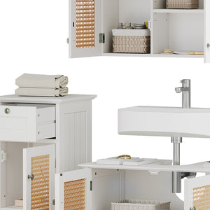 Vicco Set di mobili da bagno Bianco 4 pezzi, con armadio midi