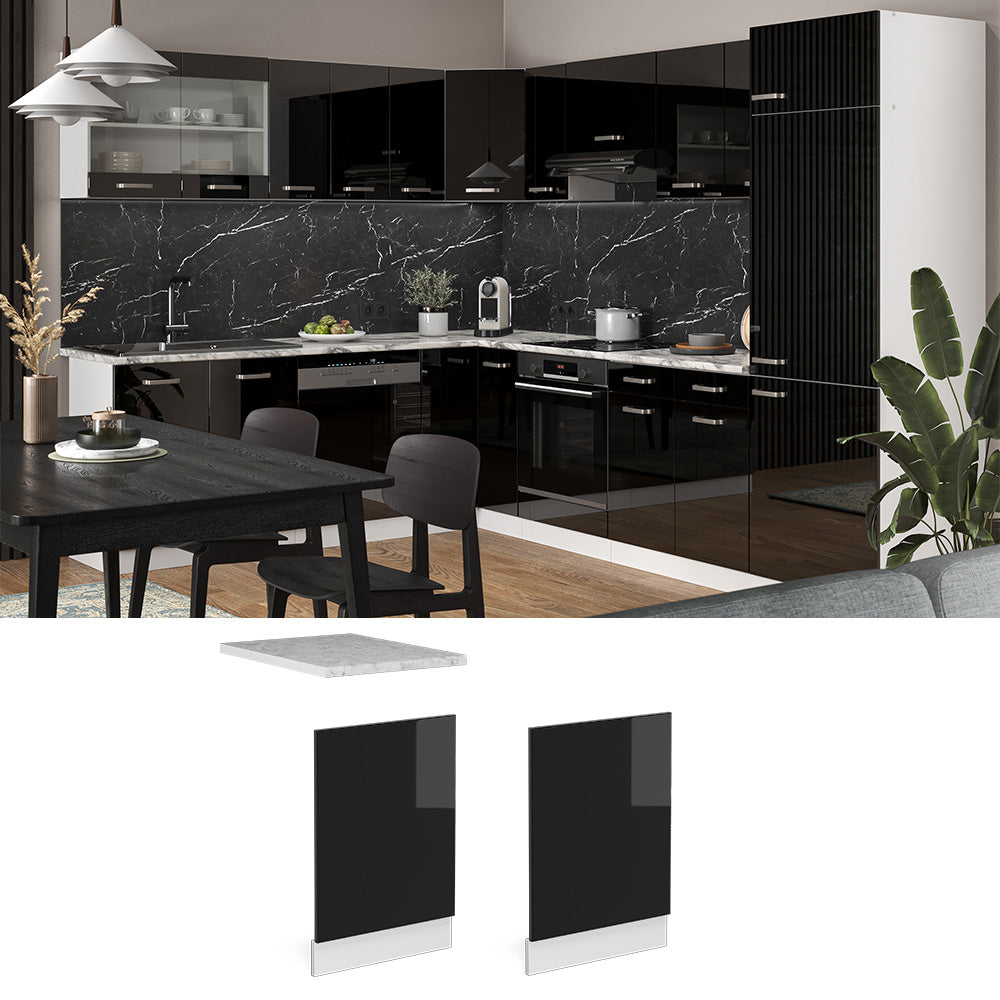 Vicco Pannello frontale Nero lucido 45 cm , PL Marmo