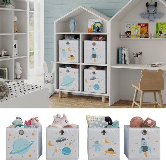 Vicco Scatola pieghevole Grigio (spazio) 30 x 30 cm (motivo spaziale)