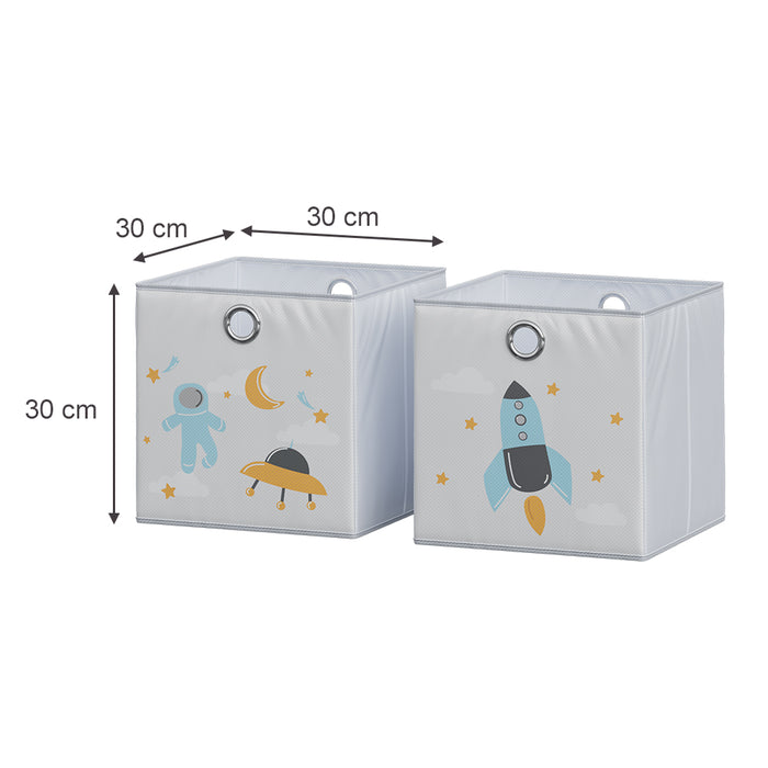 Vicco Scatola pieghevole Grigio (spazio) 30 x 30 cm (motivo spaziale)