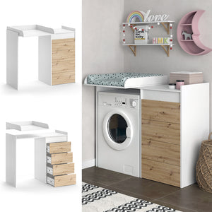 Vicco Mobile lavatrice Bianco 116 x 98 cm con 4 cassetti