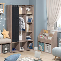 Vicco Guardaroba per bambini Sonoma 38 x 178.1 cm con appendiabiti a tenda