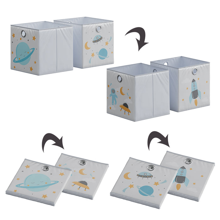 Vicco Scatola pieghevole Grigio (spazio) 30 x 30 cm (motivo spaziale)