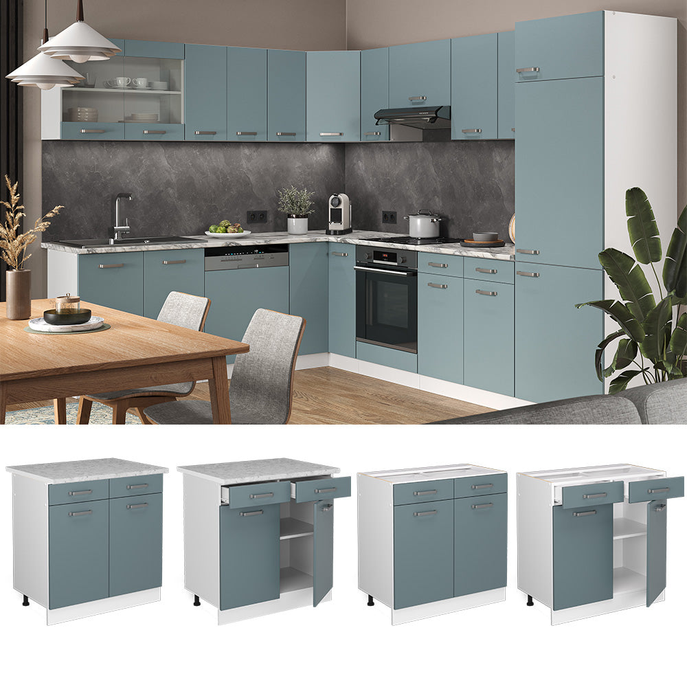 Vicco Mobiletto base per cucina Grigio-blu 80 cm , PL Antracite