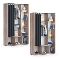 Vicco Guardaroba per bambini Sonoma 38 x 178.1 cm con appendiabiti a tenda