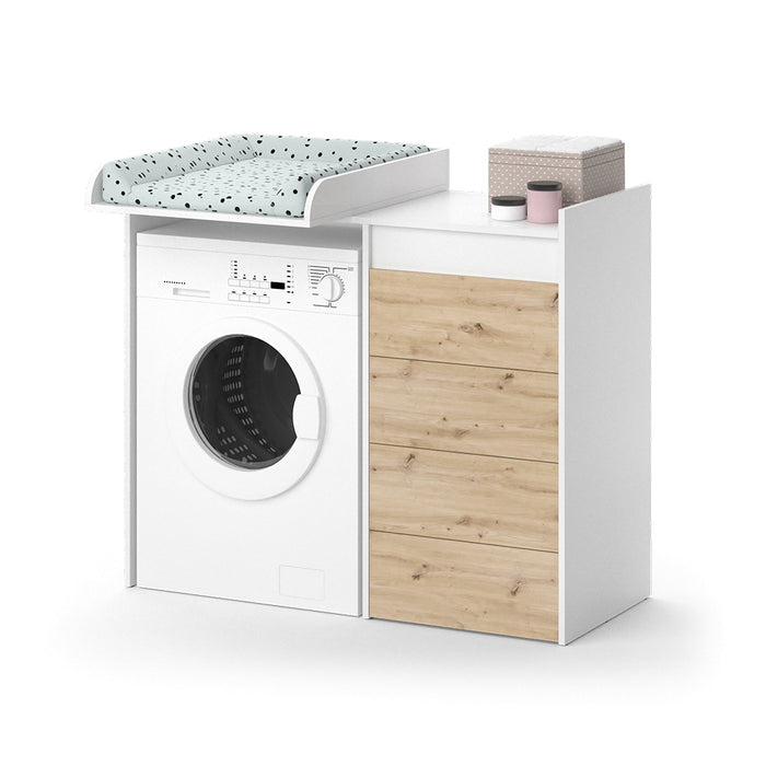 Vicco Mobile lavatrice Bianco 116 x 98 cm con 4 cassetti