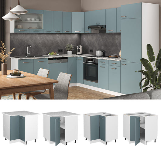 Vicco Mobile ad angolo cucina Grigio-blu 75.6 cm , PL Rovere