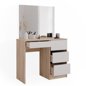 Vicco Tavolo da toeletta Sonoma 90 cm con specchio