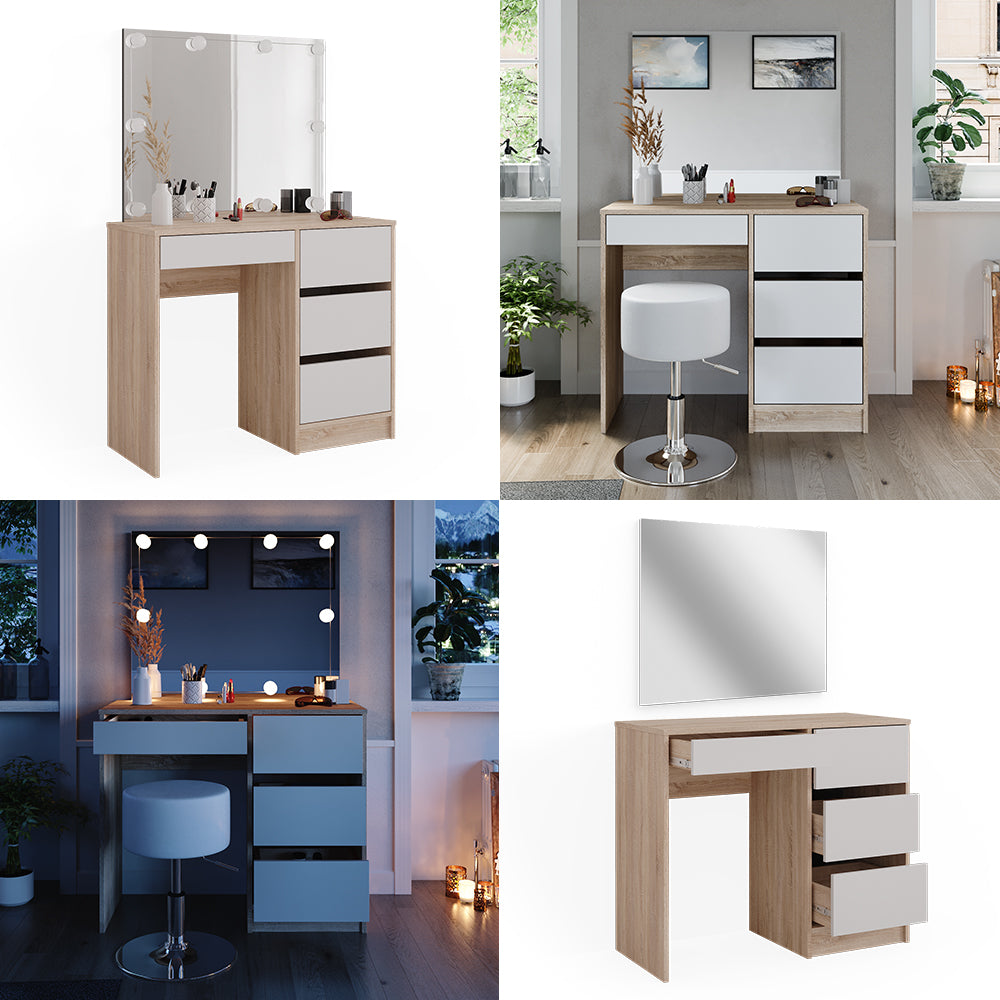Vicco Tavolo da toeletta Sonoma 90 cm con specchio
