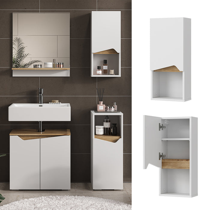 Vicco Mobile bagno Bianco 30 x 67 cm con porta e scomparto aperto