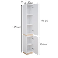 Vicco Armadio per il bagno Bianco 33 x 197.5 cm con 2 porte