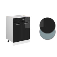 Vicco Base universale Nero lucido 60 cm con cassetti, senza piano di lavoro