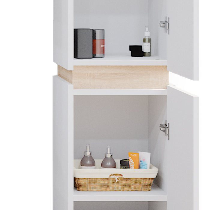 Vicco Armadio per il bagno Bianco 33 x 197.5 cm con 2 porte