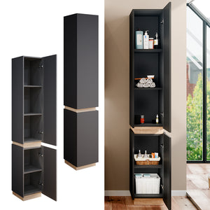 Vicco Armadio per il bagno Antracite 33 x 197.5 cm con 2 porte