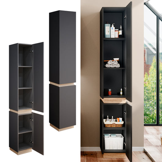 Vicco Armadio per il bagno Antracite 33 x 197.5 cm con 2 porte