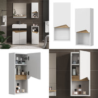 Vicco Mobile bagno Bianco 30 x 67 cm con porta e scomparto aperto