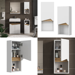 Vicco Mobile bagno Bianco 30 x 67 cm con porta e scomparto aperto
