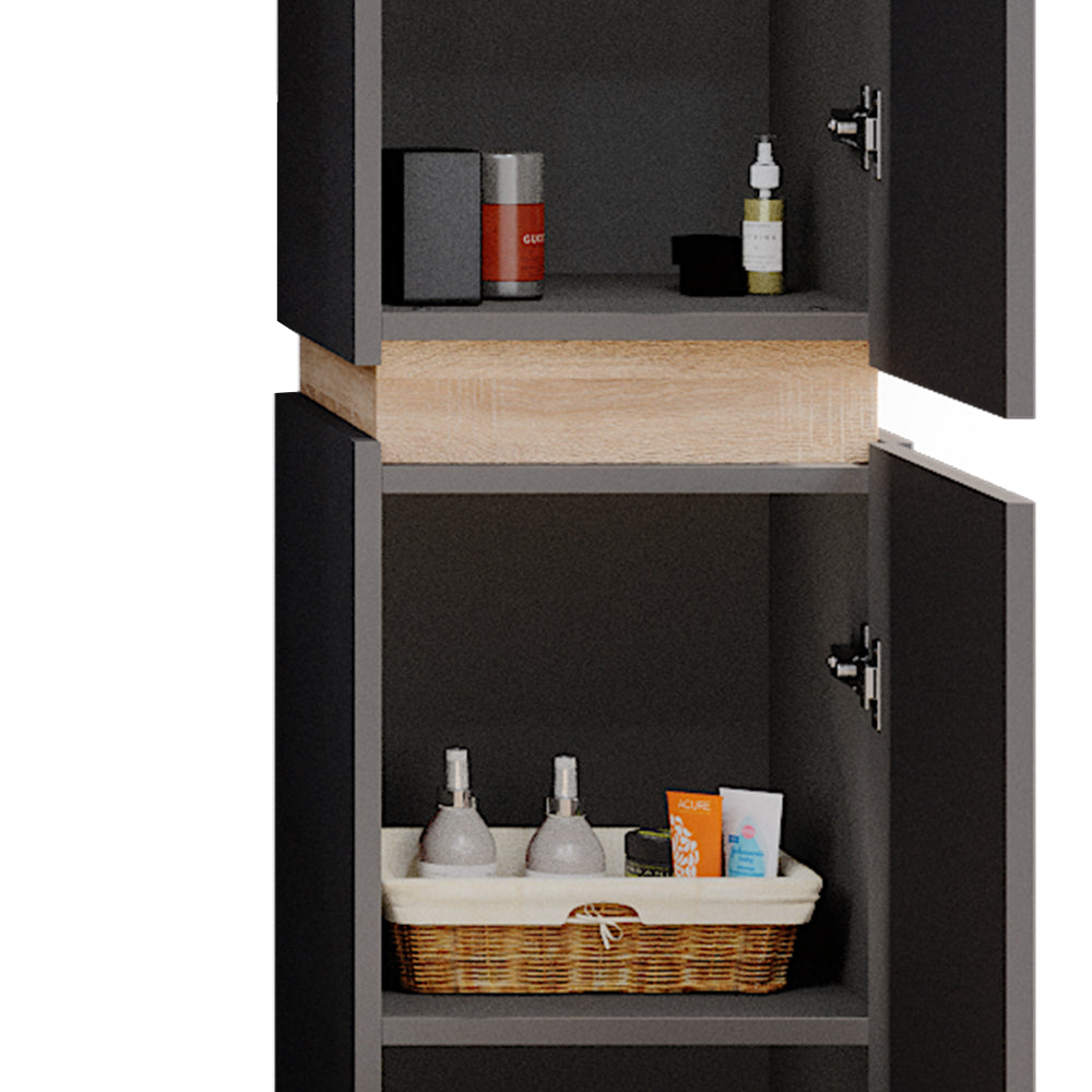 Vicco Armadio per il bagno Antracite 33 x 197.5 cm con 2 porte