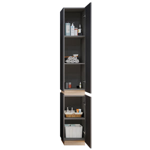 Vicco Armadio per il bagno Antracite 33 x 197.5 cm con 2 porte