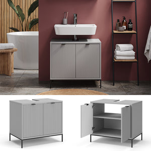 Vicco Mobile sottolavabo per bagno Grigio 70 x 63 cm con ante