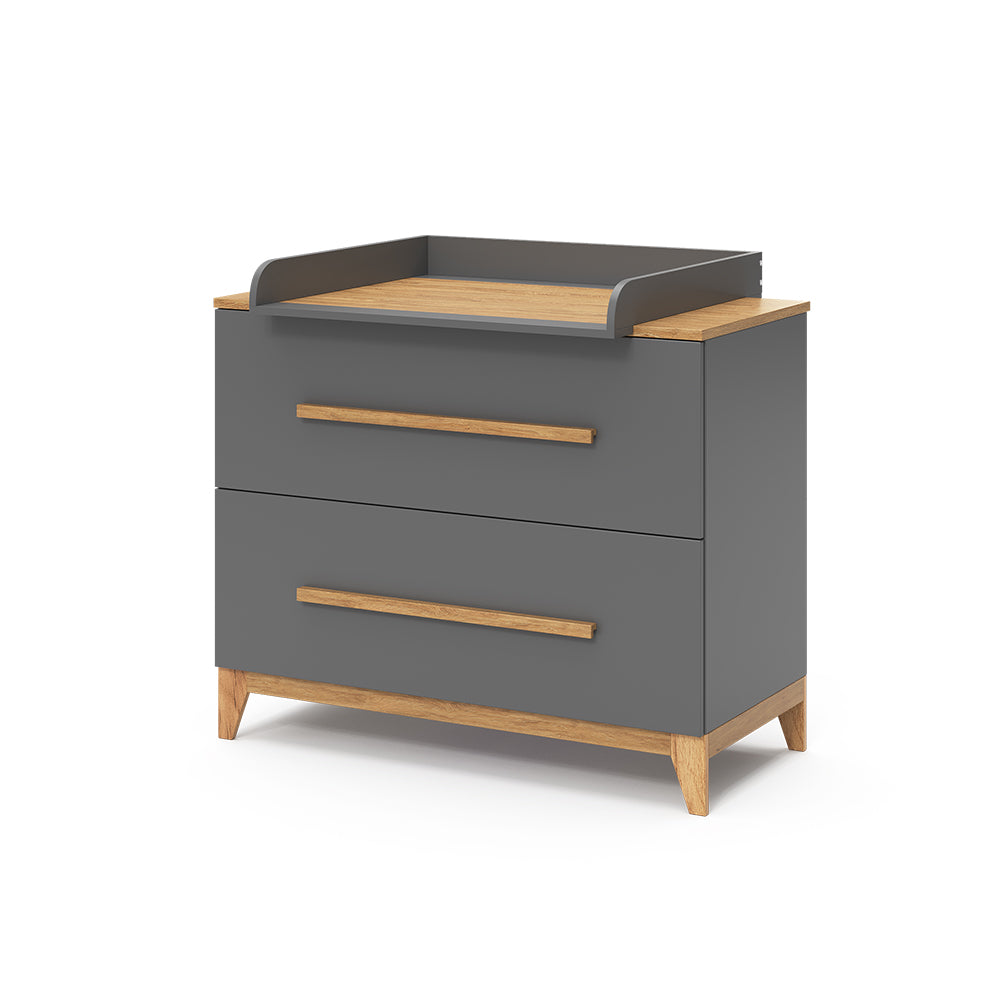 Vitalispa Fasciatoio Grigio 108 x 98 cm con 2 cassetti