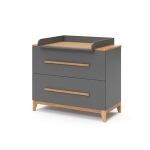 Vitalispa Fasciatoio Grigio 108 x 98 cm con 2 cassetti