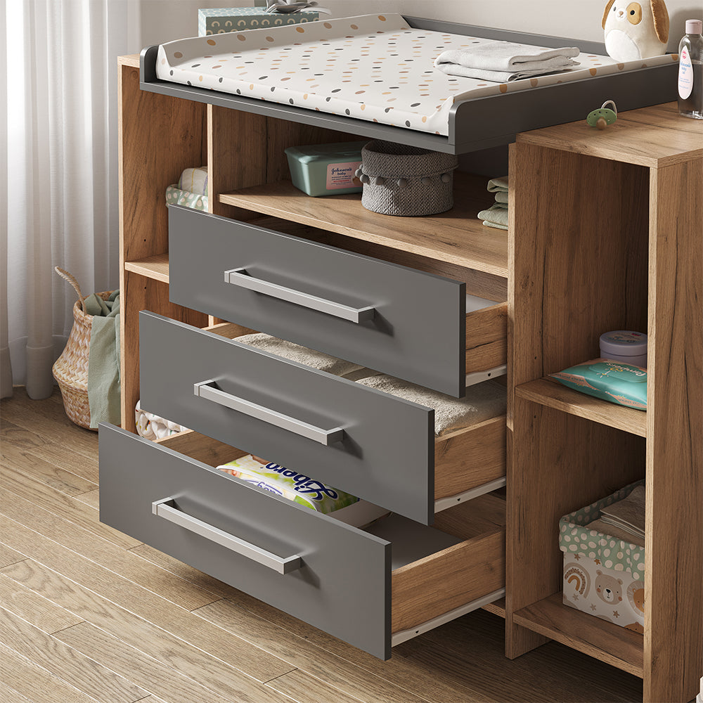 Vicco Fasciatoio Rovere 143 x 100 cm XL con cassetti