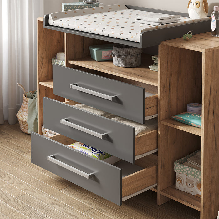 Vicco Fasciatoio Rovere 143 x 100 cm XL con cassetti