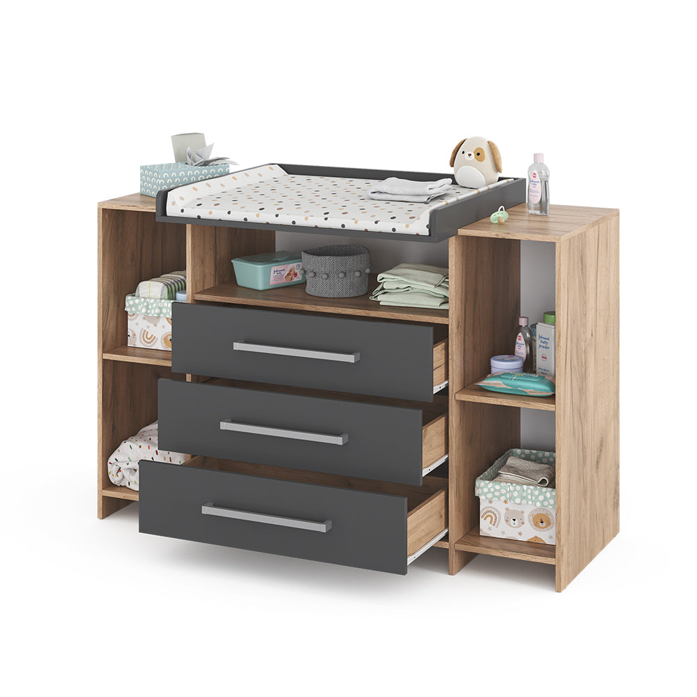 Vicco Fasciatoio Rovere 143 x 100 cm XL con cassetti