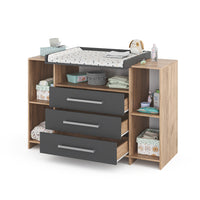 Vicco Fasciatoio Rovere 143 x 100 cm XL con cassetti