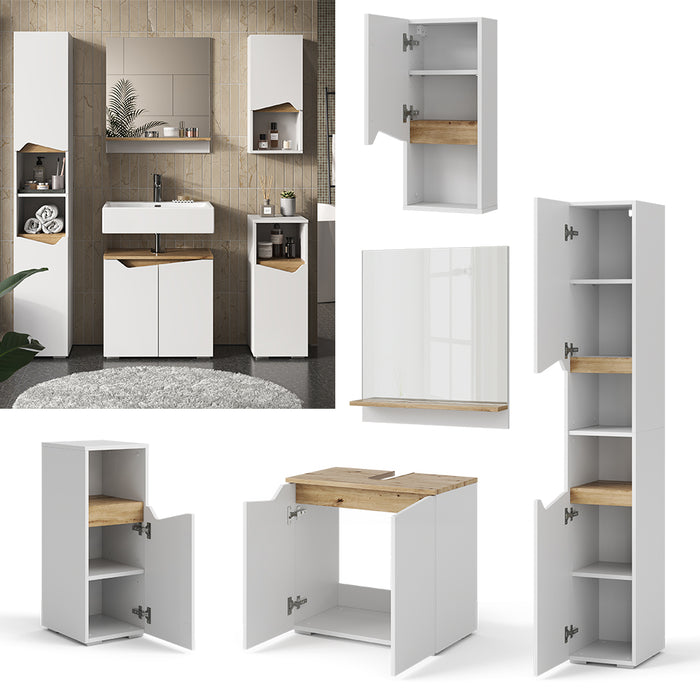 Vicco Set di mobili da bagno Bianco 5 parti