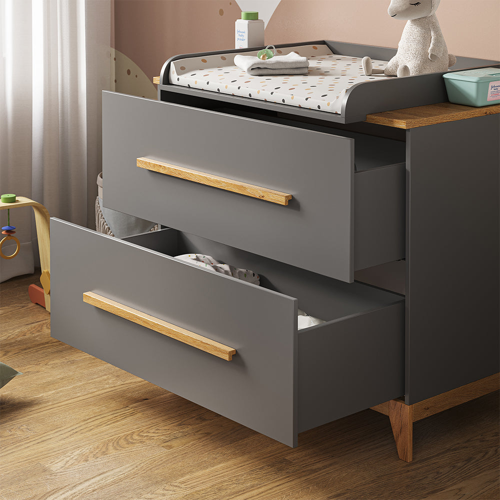 Vitalispa Fasciatoio Grigio 108 x 98 cm con 2 cassetti