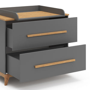 Vitalispa Fasciatoio Grigio 108 x 98 cm con 2 cassetti