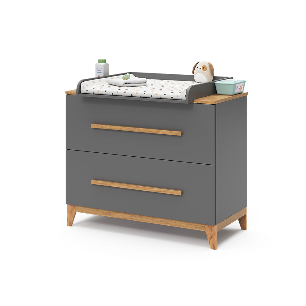 Vitalispa Fasciatoio Grigio 108 x 98 cm con 2 cassetti