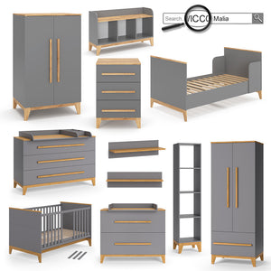 Vitalispa Fasciatoio Grigio 133 x 98 cm XL con 3 cassetti