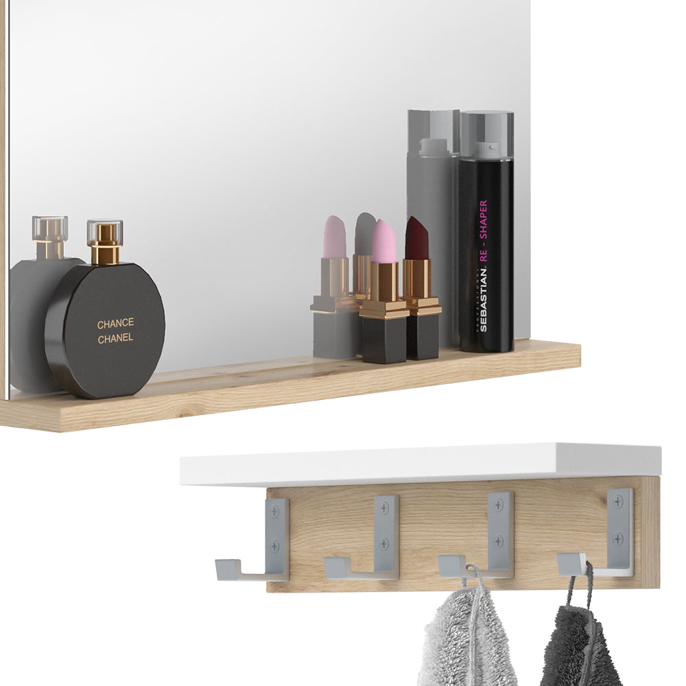 Vicco Specchio bagno Bianco 50 x 51.6 cm con ripiano