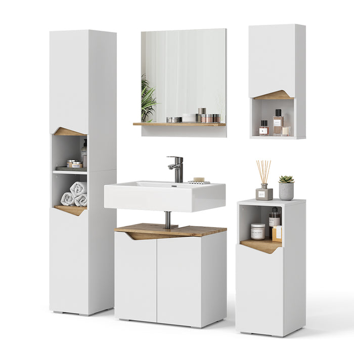 Vicco Set di mobili da bagno Bianco 5 parti