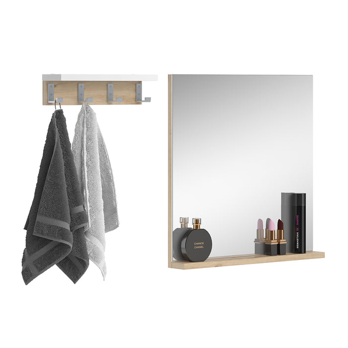 Vicco Specchio bagno Bianco 50 x 51.6 cm con ripiano