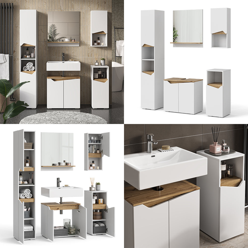 Vicco Set di mobili da bagno Bianco 5 parti