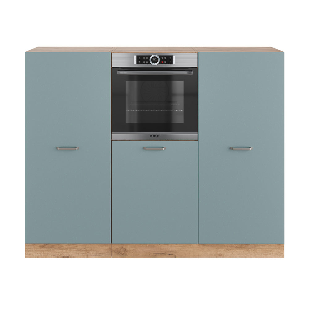 Vicco Cucine componibili piccole Rovere blu-grigio/oro 180 cm senza piano di lavoro