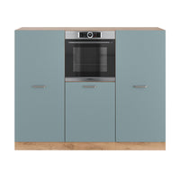 Vicco Cucine componibili piccole Rovere blu-grigio/oro 180 cm senza piano di lavoro