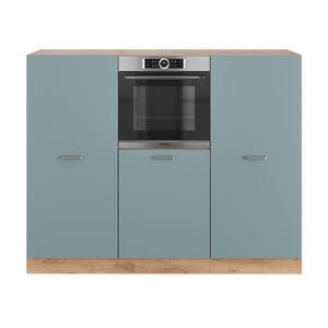 Vicco Cucine componibili piccole Rovere blu-grigio/oro 180 cm senza piano di lavoro