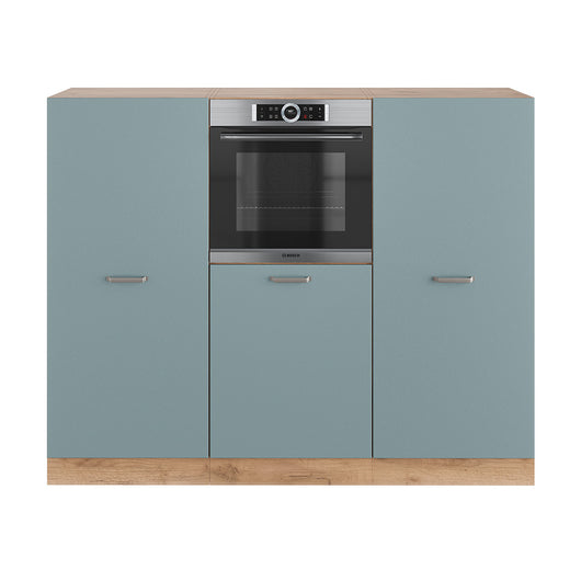 Vicco Cucine componibili piccole Rovere blu-grigio/oro 180 cm senza piano di lavoro